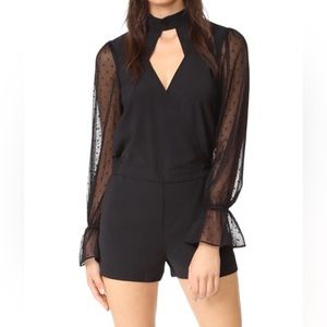 NWT Parker Quinto Long-Sleeve Surplice Combo Romper Size Small